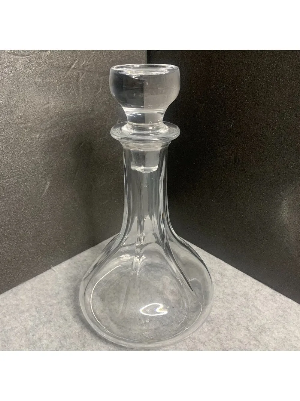 MCM Large Clear Glass Decanter w Stopper 19” high 6” diameter No Cracks No Chips